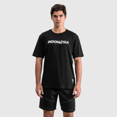 Erspo Timnas T-Shirt Oversized Indonesia White on Black