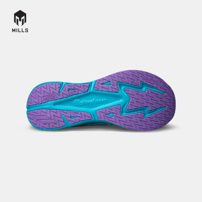 Mills Sepatu Lari Running Shoes Enermax Cushion M2 White / Pine Green / Purple - Image 4