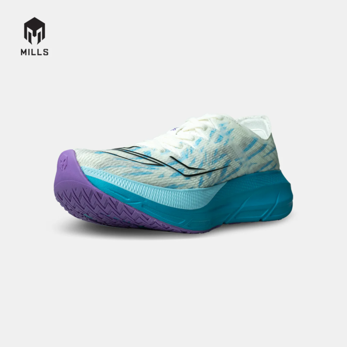 Mills Sepatu Lari Running Shoes Enermax Cushion M2 White / Pine Green / Purple - Image 6