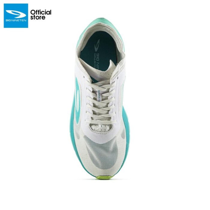 910 Nineten Geist Ekiden Hyperpulse Sepatu Lari - Putih/Hijau-Tosca/Teal - Image 4