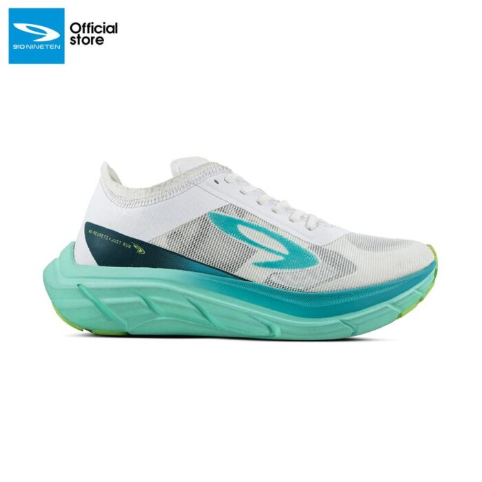 910 Nineten Geist Ekiden Hyperpulse Sepatu Lari - Putih/Hijau-Tosca/Teal