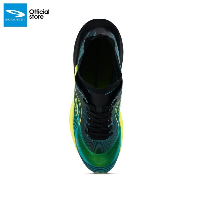 910 Nineten Haze Flow Sepatu Lari - Hitam/Teal/Kuning - Image 4