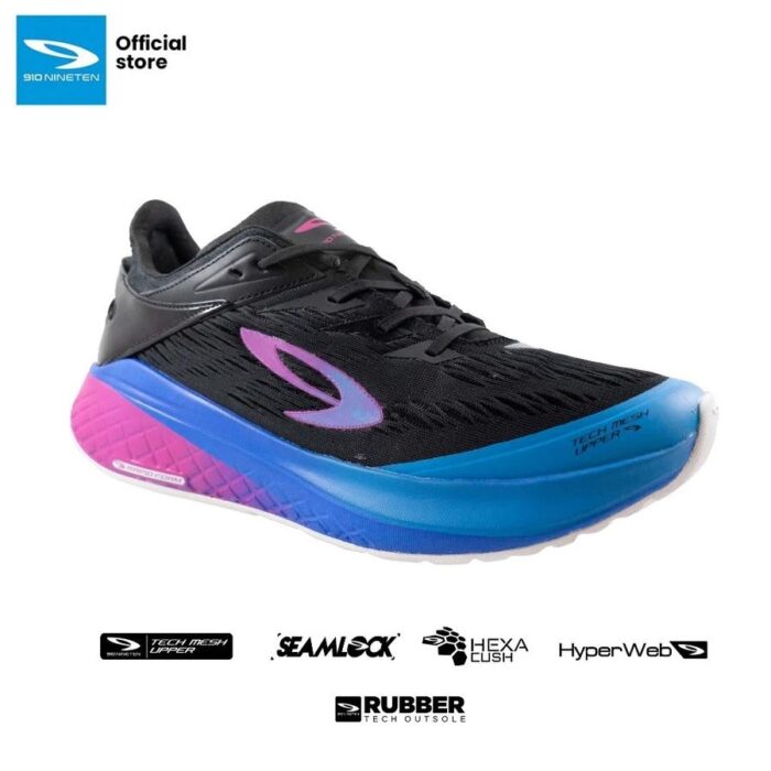 910 Nineten Kanzaki 1.0 Sepatu Lari - Hitam/Pink/Ungu/Biru - Image 2
